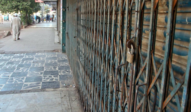 Many markets, including Saddar, were closed on Saturday. PHOTO: INP