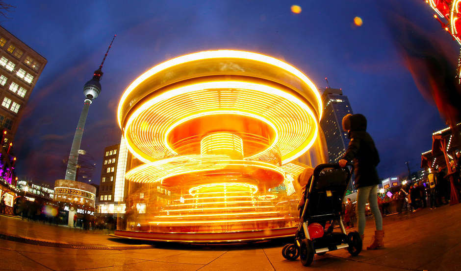 A carousel is pictured at Alexanderplatz square in Berlin, Germany. PHOTO: REUTERS