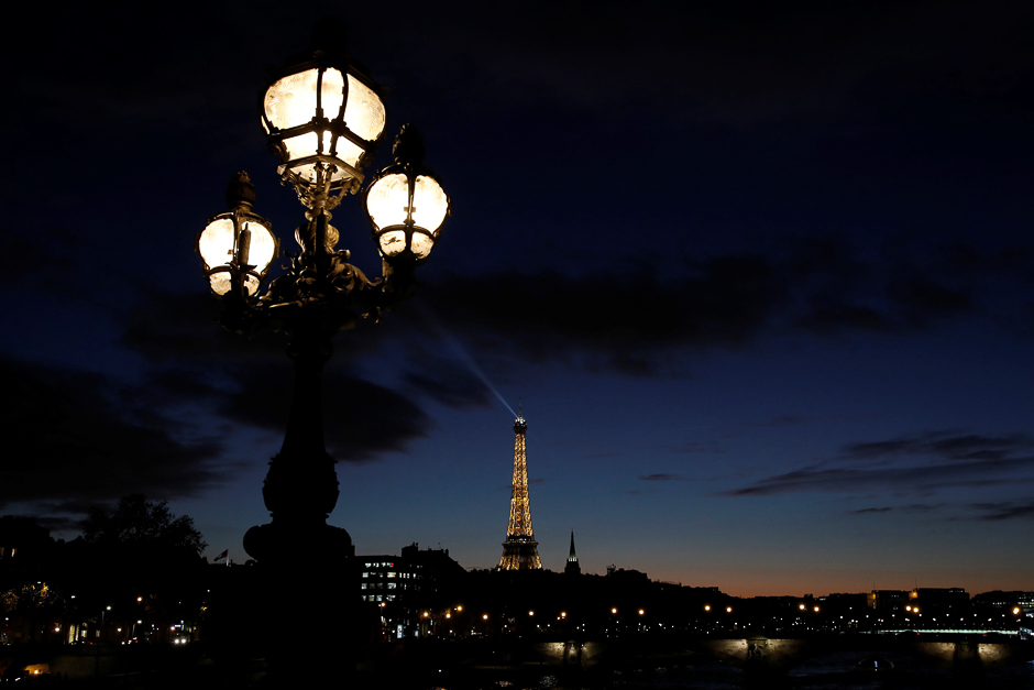 General view of the Eiffel Tower during sunset in Paris. PHOTO: REUTERS