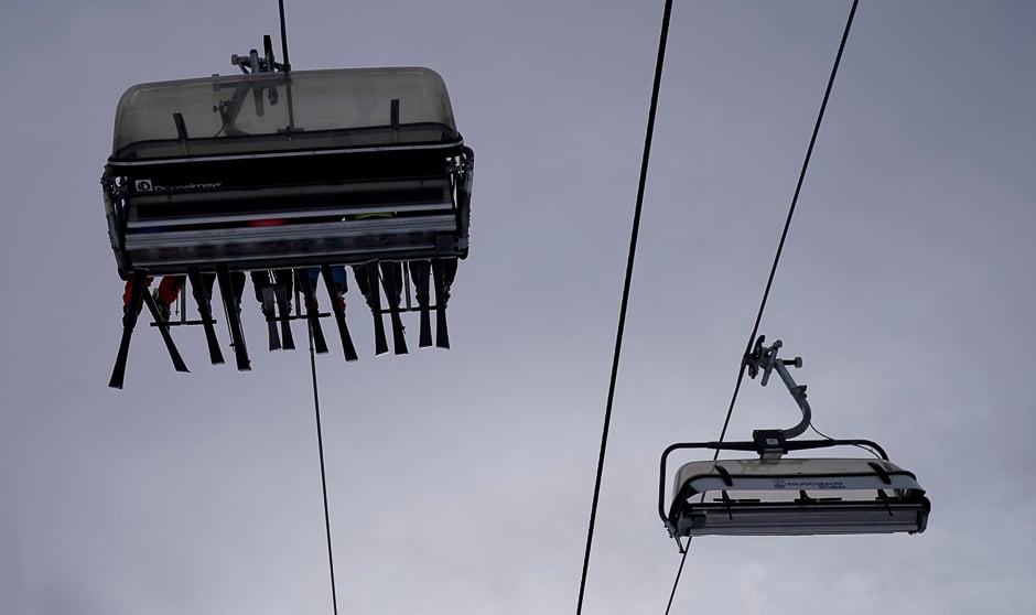 People ride a chairlift on the Stubaier glacier in Mutterberg, Austria. PHOTO: REUTERS