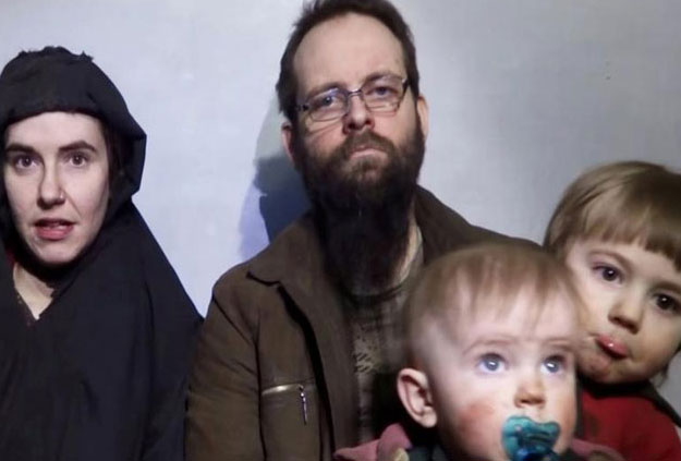 Caitlan Coleman with her husband Joshua Boyle and children. PHOTO: REUTERS 