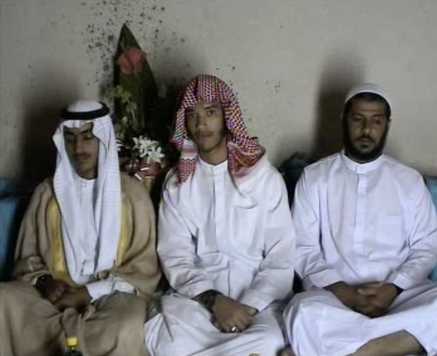 Hamza bin Laden (L) seen sitting with his companions Photo: CIA Abbottabad Files