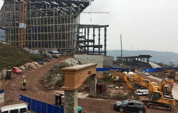 A construction site of an online gaming stadium is pictured in Zhongxian, Chongqing, China. PHOTO: REUTERS