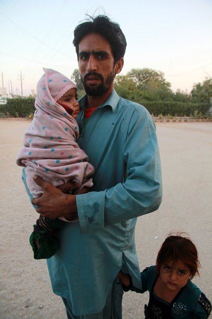Six month old Zabiullah contracted polio after his parents refused to have him vaccinated. PHOTO: ATHAR KHAN/EXPRESS