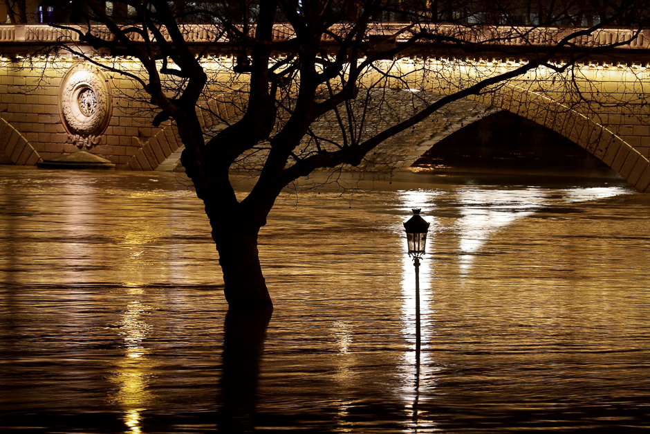 Flooded banks of the Seine river in Paris. PHOTO: AFP