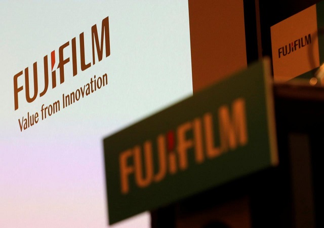 fujifilm holdings 039 logos are pictured ahead of its news conference in tokyo japan january 31 2018 photo reuters
