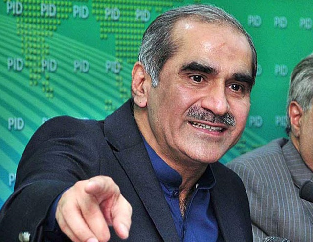 railways minister saad rafique says the only link pti chief imran khan has with k p is to put resources of the provincial govt to his own use photo file