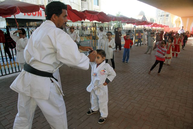 The instructor said all children should be taught self-defence in the same way they are taught how to walk or eat. PHOTO: ATHAR KHAN/EXPRESS