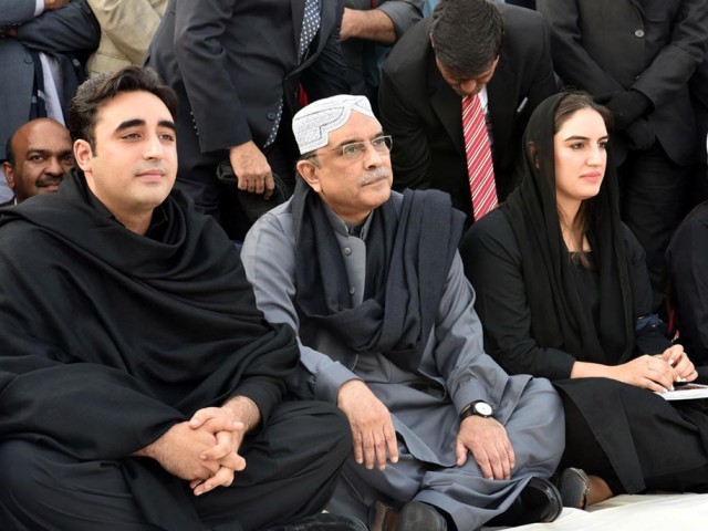 PPP chief Bilawal Bhutto-Zardari with his family. PHOTO: FILE PHOTO