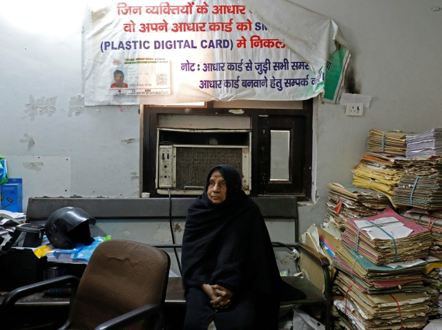 A woman waits for her turn to to enrol for the Unique Identification (UID) database system, also known as Aadhaar, at a registration centre in New Delhi. PHOTO: Reuters