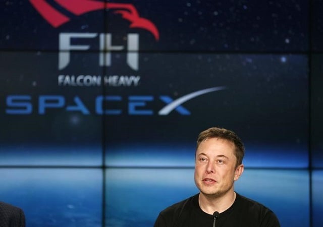 spacex founder elon musk speaks at a press conference following the first launch of a spacex falcon heavy rocket at the kennedy space center in cape canaveral florida us february 6 2018 photo reuters