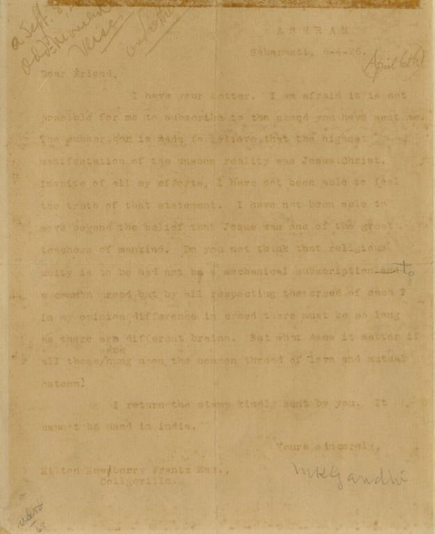 PHOTO: Letter sold by RAAB collection