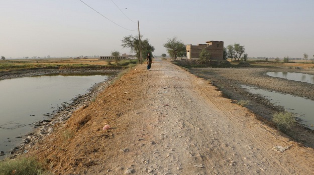 Rundown road in Qamber district. PHOTO: EXPRESS