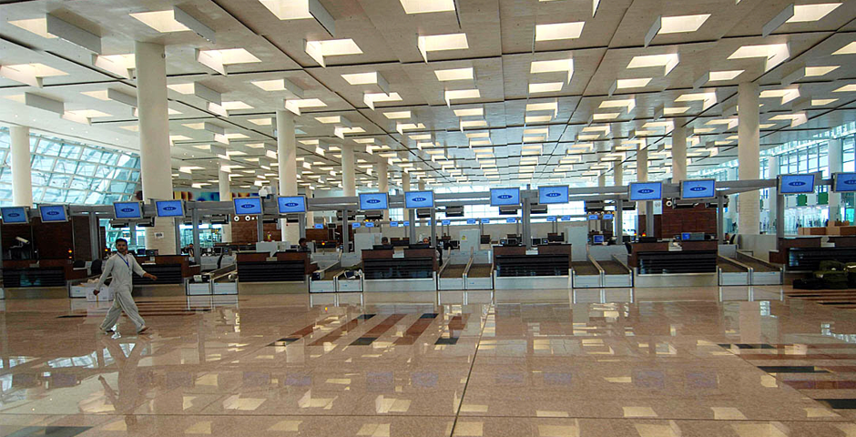 Inner view of the newly constructed international airport. Photo: APP