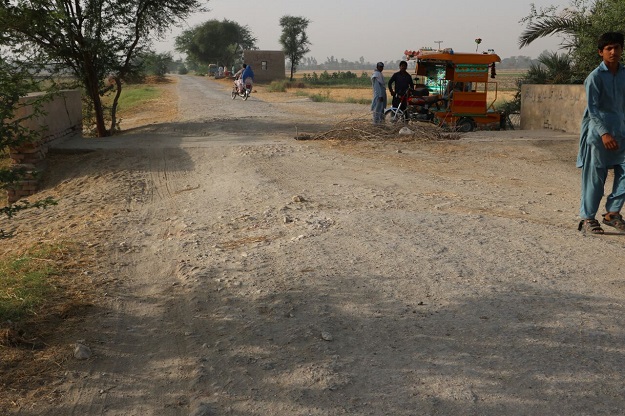 Rundown road in Qamber district. PHOTO: EXPRESS