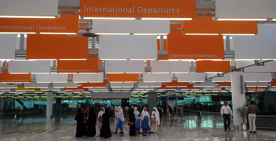 Inner view of the newly constructed international airport. Photo: APP
