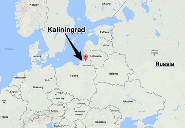Kaliningrad, sandwiched between Poland and Lithuania. PHOTO: GOOGLE MAP