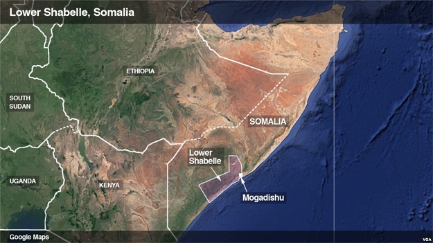 Lower Shabelle region, Somalia. PHOTO: GOOGLE MAP