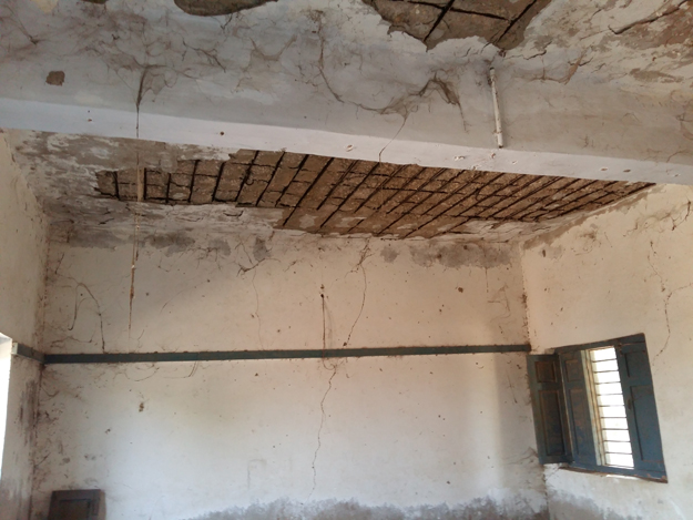 A ceiling of a schoolroom whose plaster has fallen. PHOTO: EXPRESS