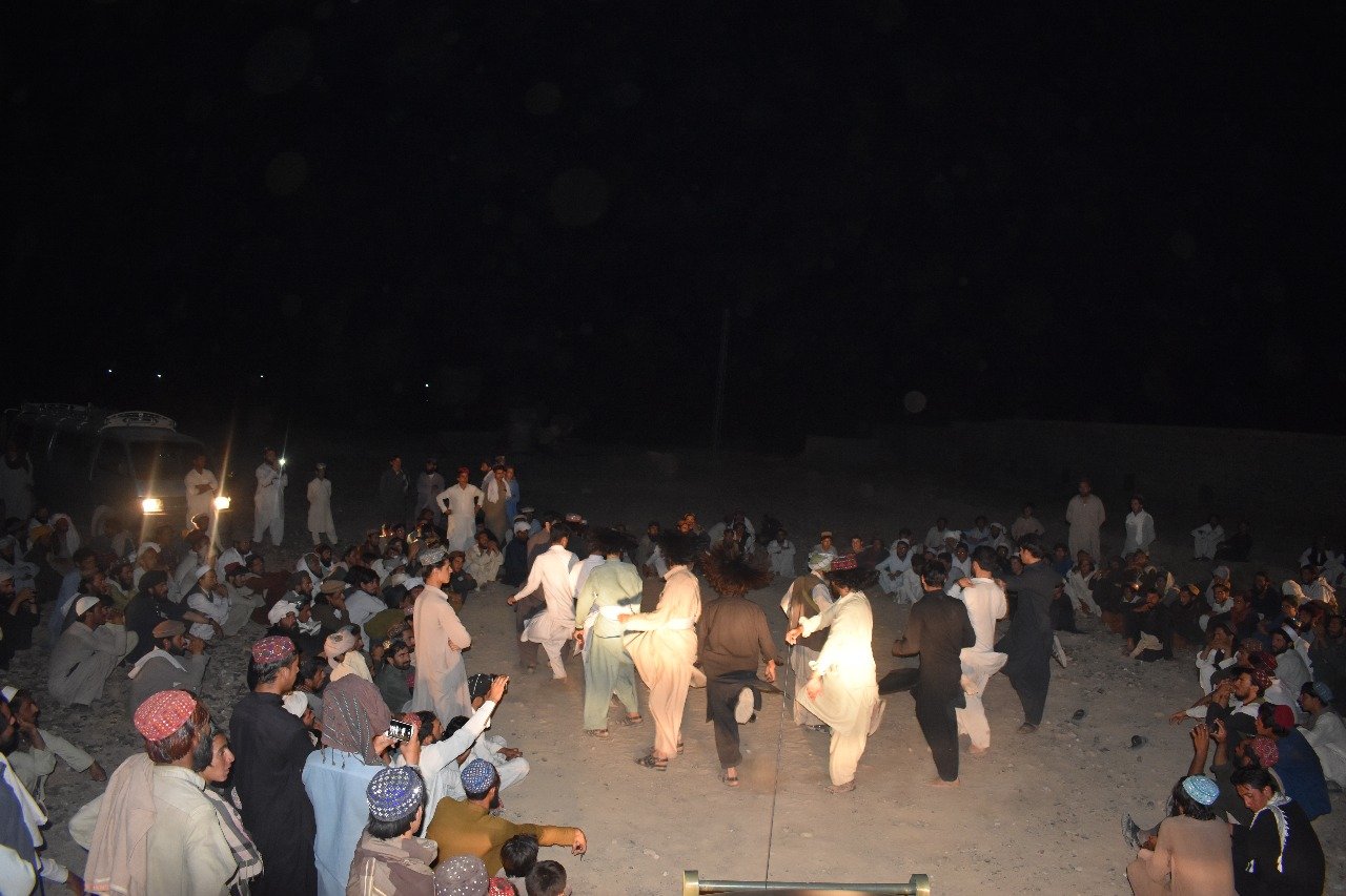 Tribesmen celebrate Fata merger with K-P with traditional dance. PHOTO: EXPRESS