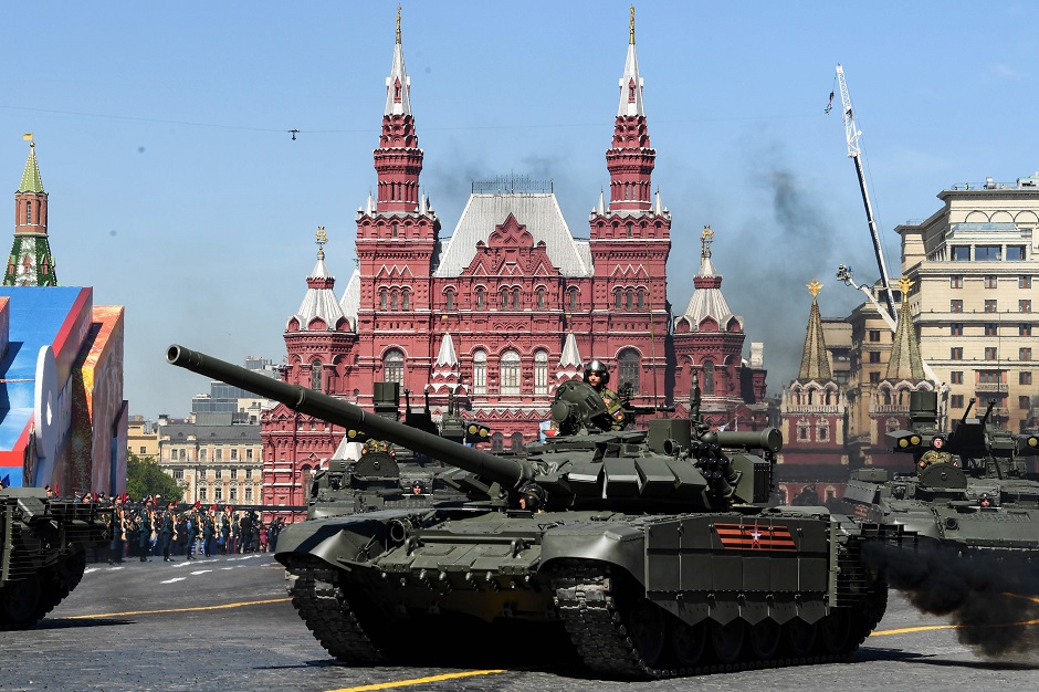 Buk-M2 air defence missile systems parade through Red Square. PHOTO: AFP 