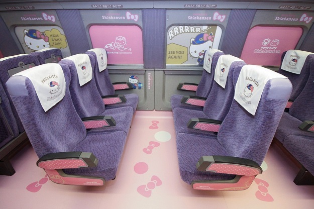 Inside Hello Kitty themed train. PHOTO AFP