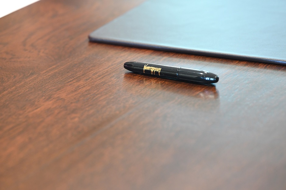 The pen assigned for use by North Korea's leader Kim Jong Un, but was left unused after a different pen was provided for Kim, is seen following a signing ceremony with US President Donald Trump during their historic US-North Korea summit, at the Capella Hotel on Sentosa island in Singapore on June 12, 2018. PHOTO: AFP