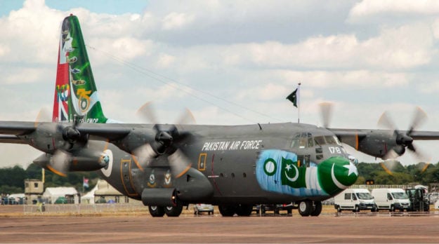 PAF C-130 aircraft participating in the Royal International Air Tattoo 2018. PHOTO: PAF