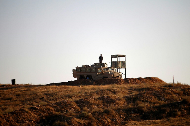 jordanian soldiers control the border between syria and jordan near the town of nasib southern syria photo afp