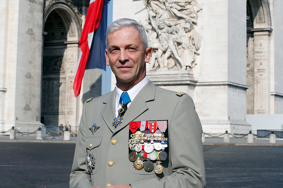Chief of the Defence Staff of the French Army General Francois Lecointre, poses in front of the Arc de Triomphe, prior to the annual Bastille Day military parade. PHOTO: AFP.