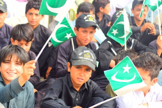 Children celebrate Independence Day in South Waziristan. PHOTO: EXPRESS
