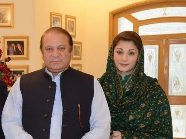 Nawaz with his daughter Maryam. PHOTO: ONLINE/FILE