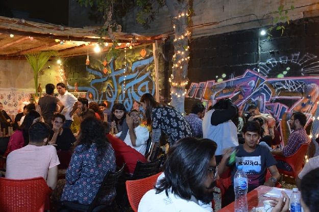On its first day of launch (August 4th), CafÃ© Commune was able to attract hundreds of visitors who showed up to an excellent line of events featuring poetry sessions, musical jams and film screenings from leading talent of Karachi - PHOTO COURTESY CAFE COMMUNE 