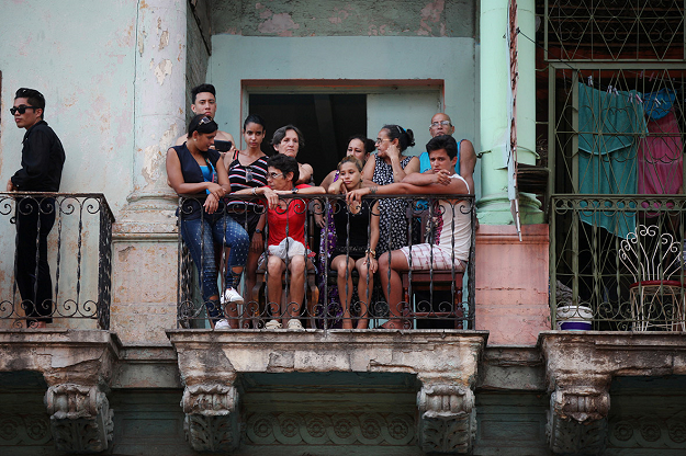 A balconey on Paseo del Prado street in Havana. PHOTO: REUTERS