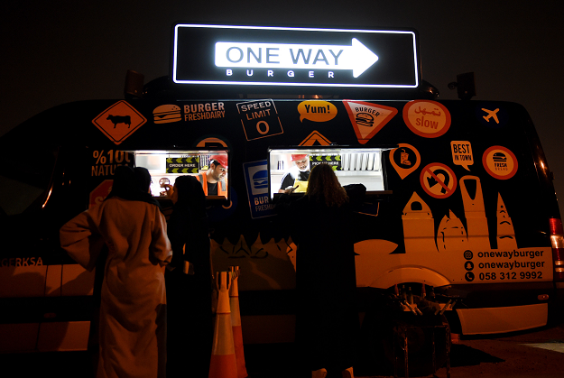 Customers at One Way Burger. PHOTO: AFP