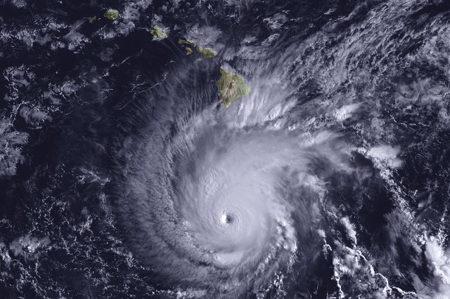 This satellite image obtained from The National Oceanic and Atmospheric Administration (NOAA) shows Hurricane Lane on August 22, 2018. PHOTO: AFP