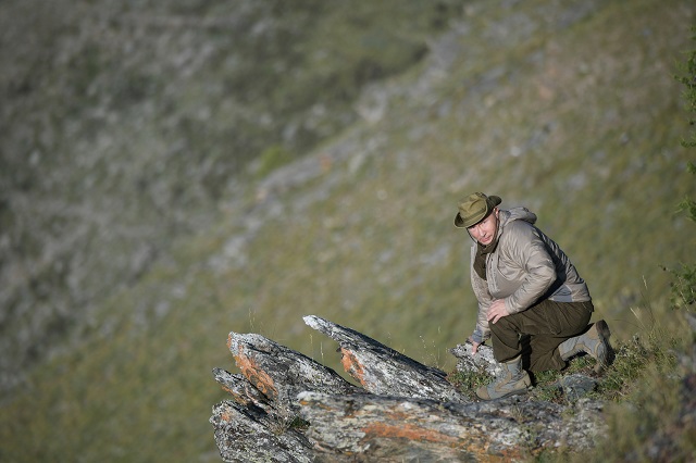 Russia's President Vladimir Putin is seen during his vacation in Sayano-Shushensky nature reserve in the Republic of Tyva (Tuva Region), Russia August 26, 2018. PHOTO: REUTERS
