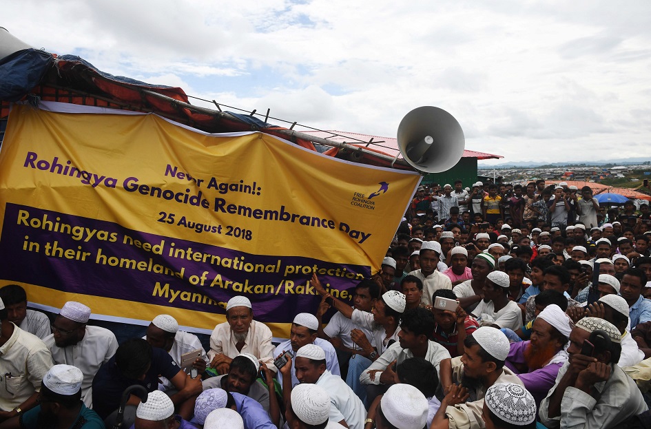 Thousands of Rohingya refugees staged protests for 