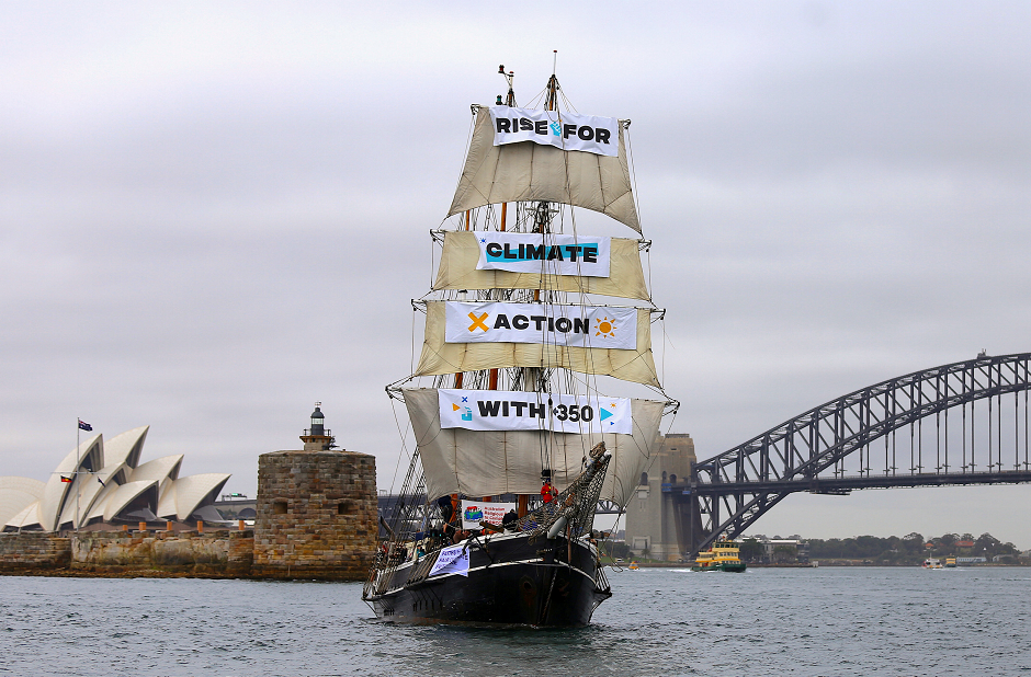 sydney harbour in australia global climate change protests across 95 countries in sydney australia reuters supplied photo 350 org new york based lobby group reuters