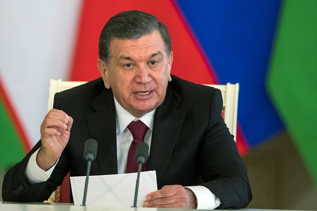 uzbek president shavkat mirziyoyev speaks during a press conference following his talks with russian president vladimir putin in moscow april 5 2017 photo reuters