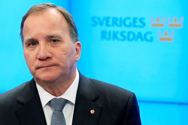 swedish prime minister stefan lofven speaks to the press after he was outsted in no confidence vote in stockholm sweden on september 25 2018 photo reuters