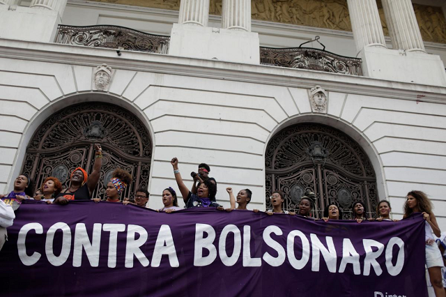 people demonstrate against presidential candidate jair bolsonaro in rio de janeiro brazil september 29 2018 photo reuters