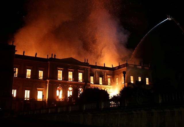 The cause of a fire which gutted the National Museum in Rio de Janeiro, one of Brazil's oldest, was not yet known