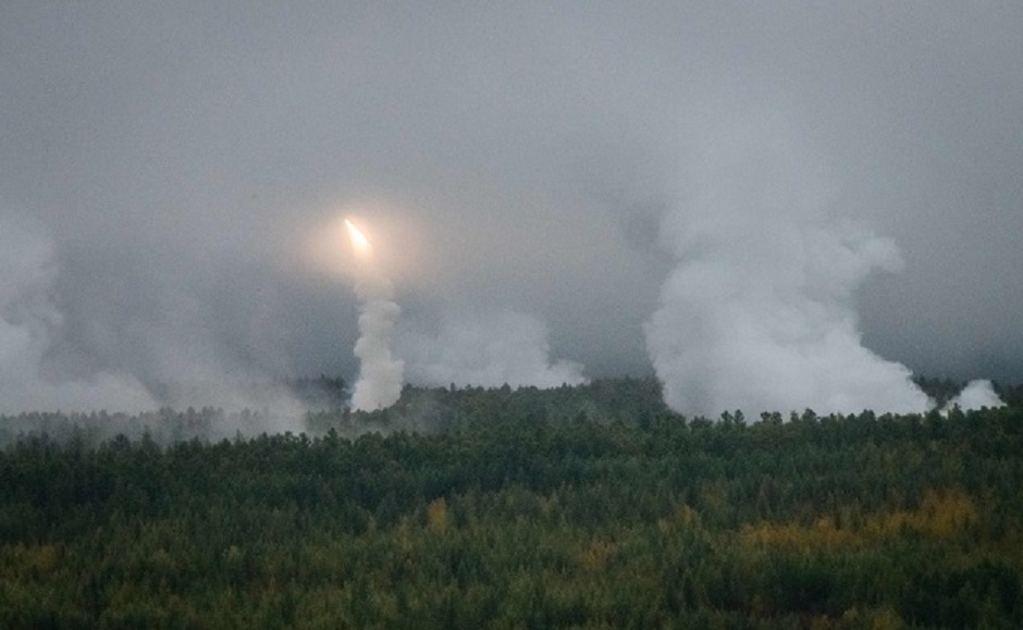 Russian Army fires missiles during the Vostok-2018 (East-2018) military drills at Telemba training ground, some 130 km north of the Siberian city of Chita, on September 12, 2018