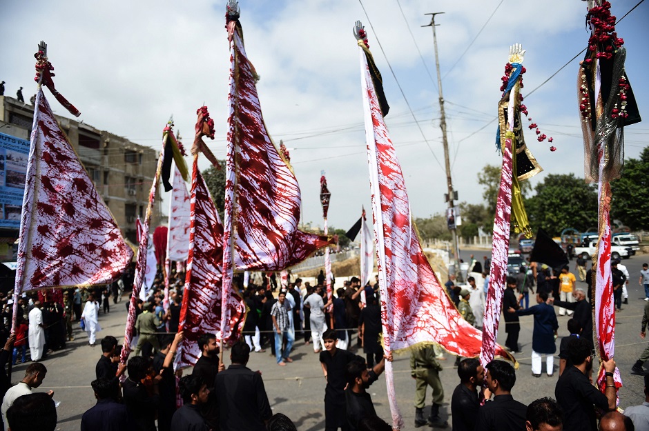 A shia procession during Muharram in Karachi on September 19, 2018. PHOTO:AFP