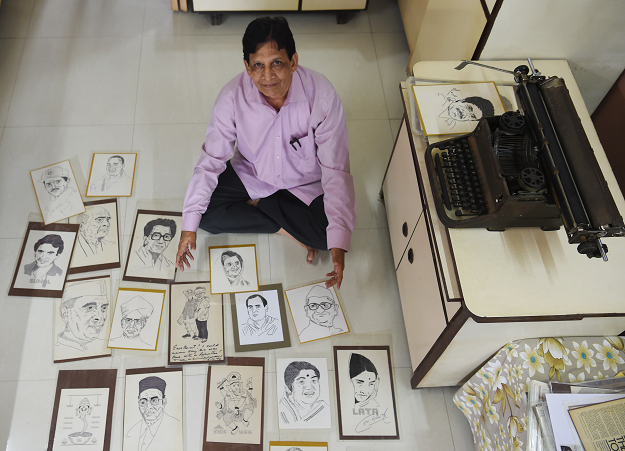 Artwork showing various portraits of public figures and deities which he created using a typewriter. PHOTO: AFP