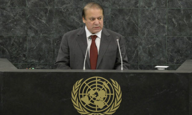 PM Nawaz at the 68th session of UNGA. PHOTO: AFP