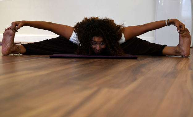 Yoga enthusiast Yasmin Machri. PHOTO: AFP