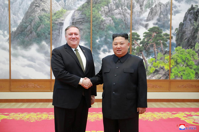 north korean leader kim jong un meets with us secretary of state mike pompeo in pyongyang in this photo released by north korea 039 s korean central news agency kcna on october 7 2018 photo reuters