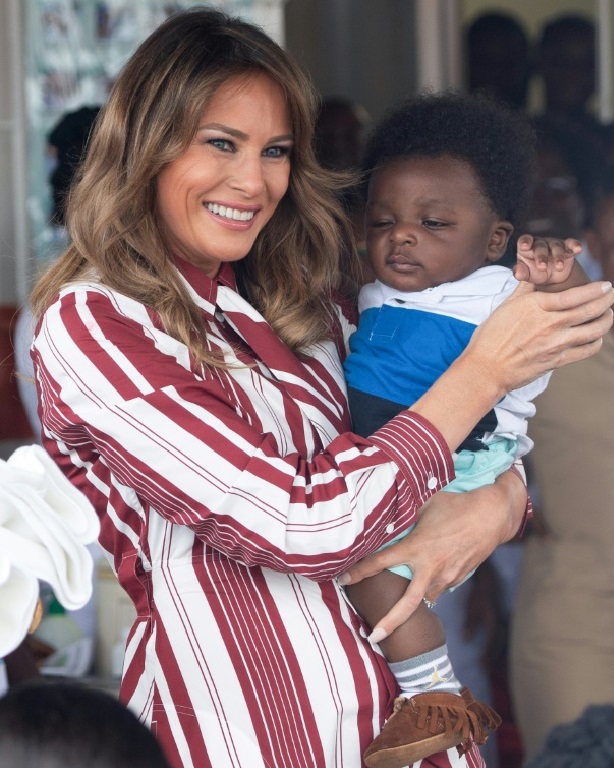 US First Lady Melania Trump visited a hospital in Ghana's capital Accra on the first day of her Africa tour. PHOTO AFP